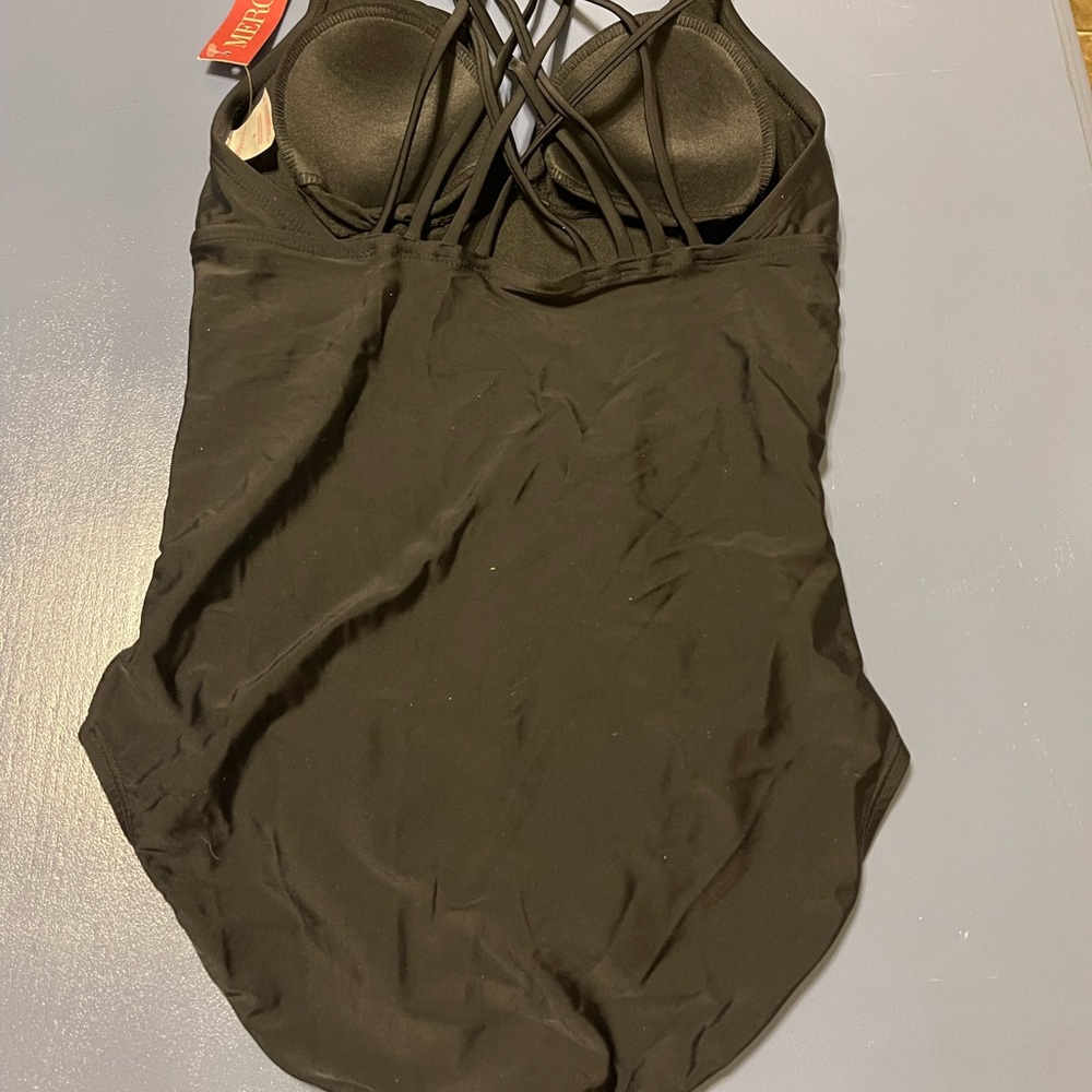 Merona Black One Piece with Criss Cross Straps - Picture 3 of 5